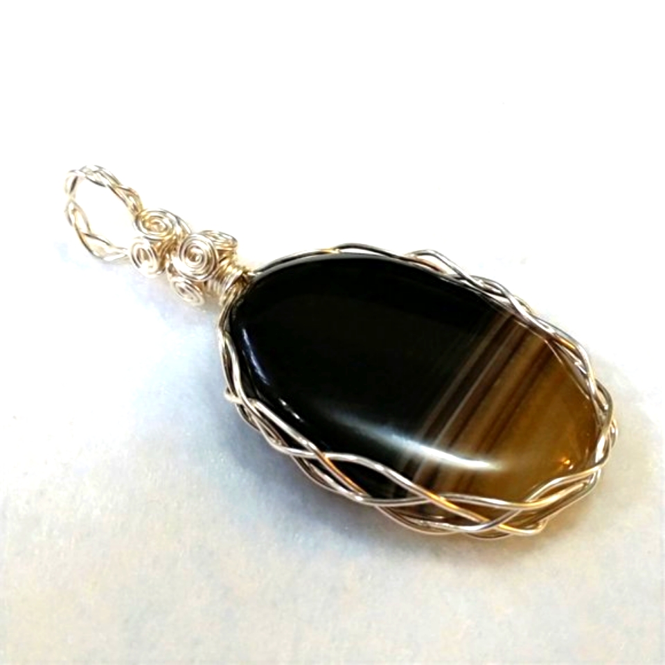 Bulls Eye Agate | Wire Wrapped Pendant | Jewelry